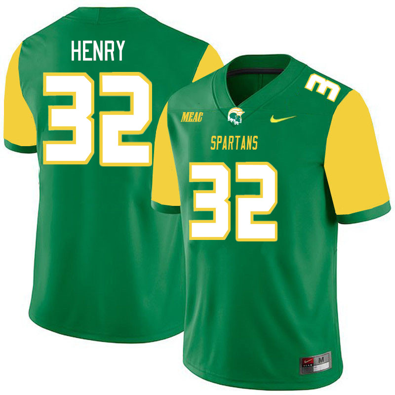 Men-Youth #32 Lex Henry Norfolk State Spartans 2023 College Football Jerseys Stitched-Green